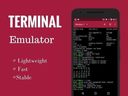 Linux'ta Android için terminal emülatörleri: Nelerdir, en iyilerin listesi