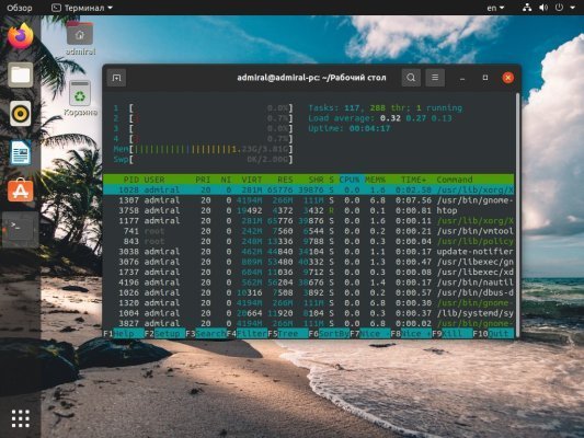Утилита htop для Linux