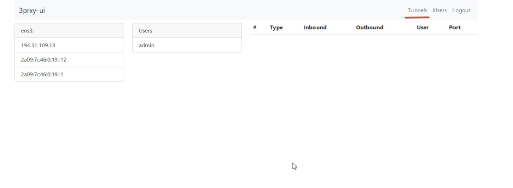 Using 3proxy + ui