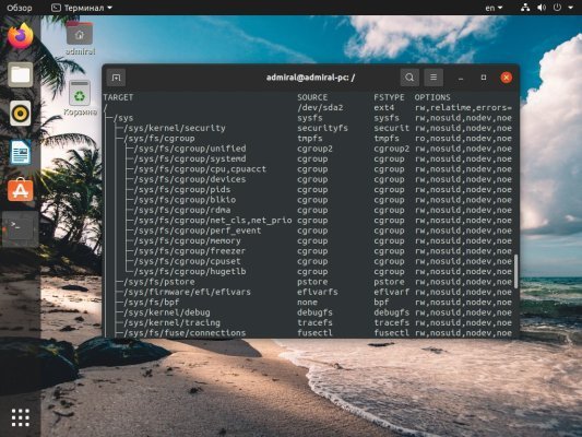 findmnt в Linux
