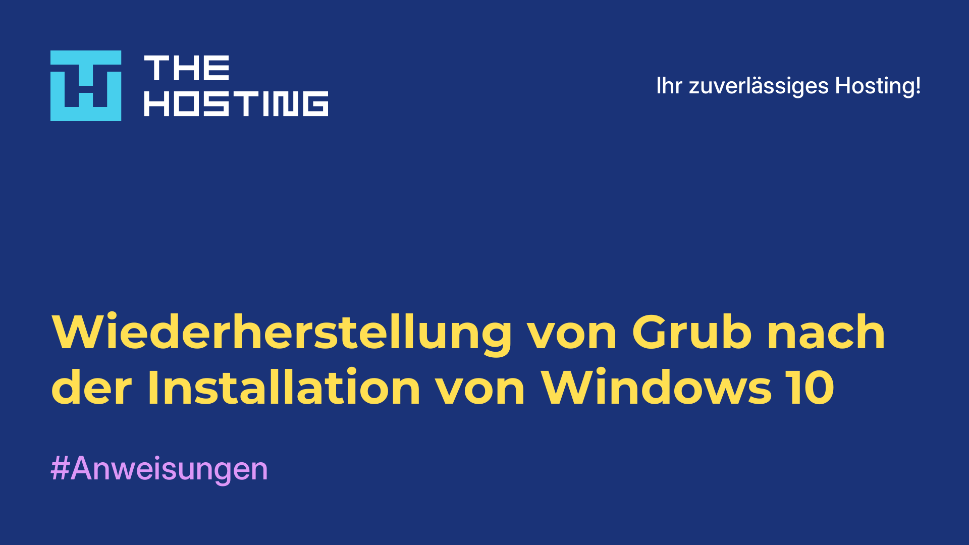 Wiederherstellung von Grub nach der Installation von Windows 10