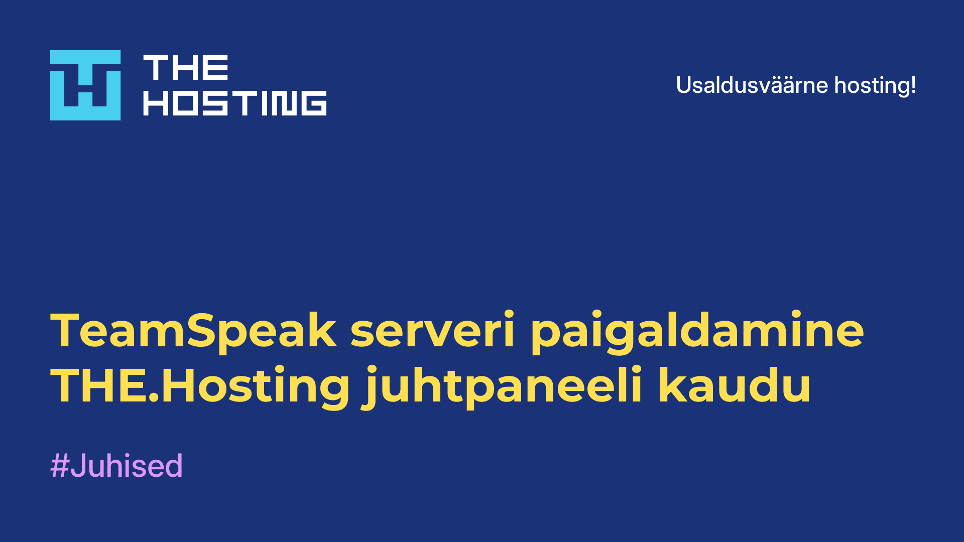 TeamSpeak serveri paigaldamine THE.Hosting juhtpaneeli kaudu