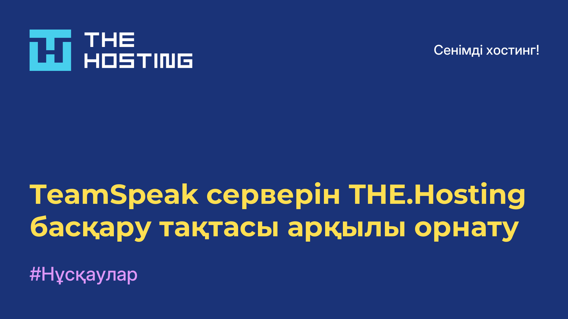 TeamSpeak серверін THE.Hosting басқару тақтасы арқылы орнату