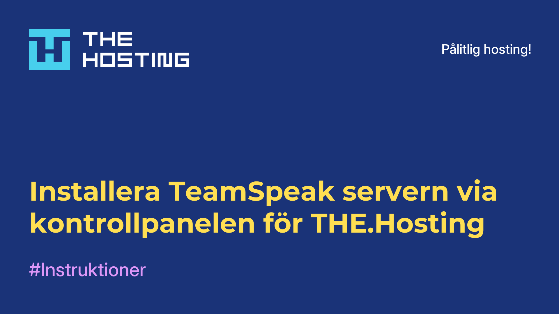 Installera TeamSpeak-servern via kontrollpanelen för THE.Hosting