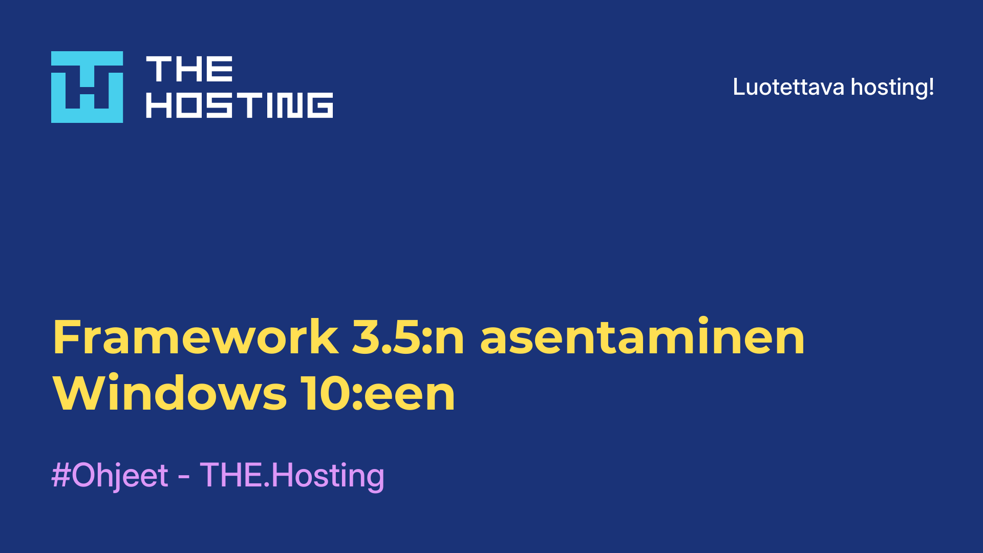 Framework 3.5:n asentaminen Windows 10:een