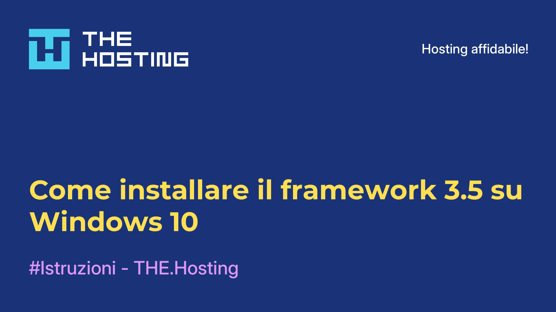 Come installare il framework 3.5 su Windows 10
