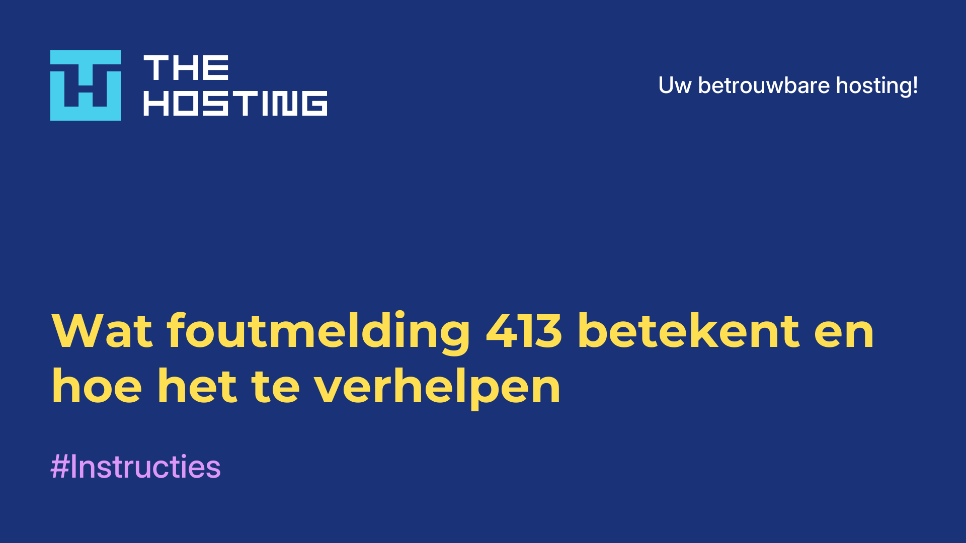 Wat foutmelding 413 betekent en hoe het te verhelpen