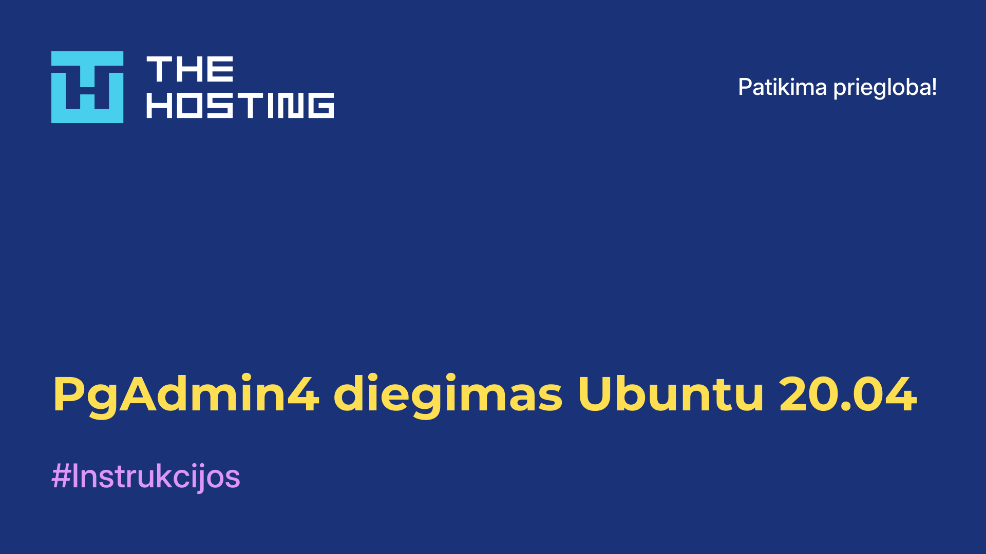 PgAdmin4 diegimas Ubuntu 20.04