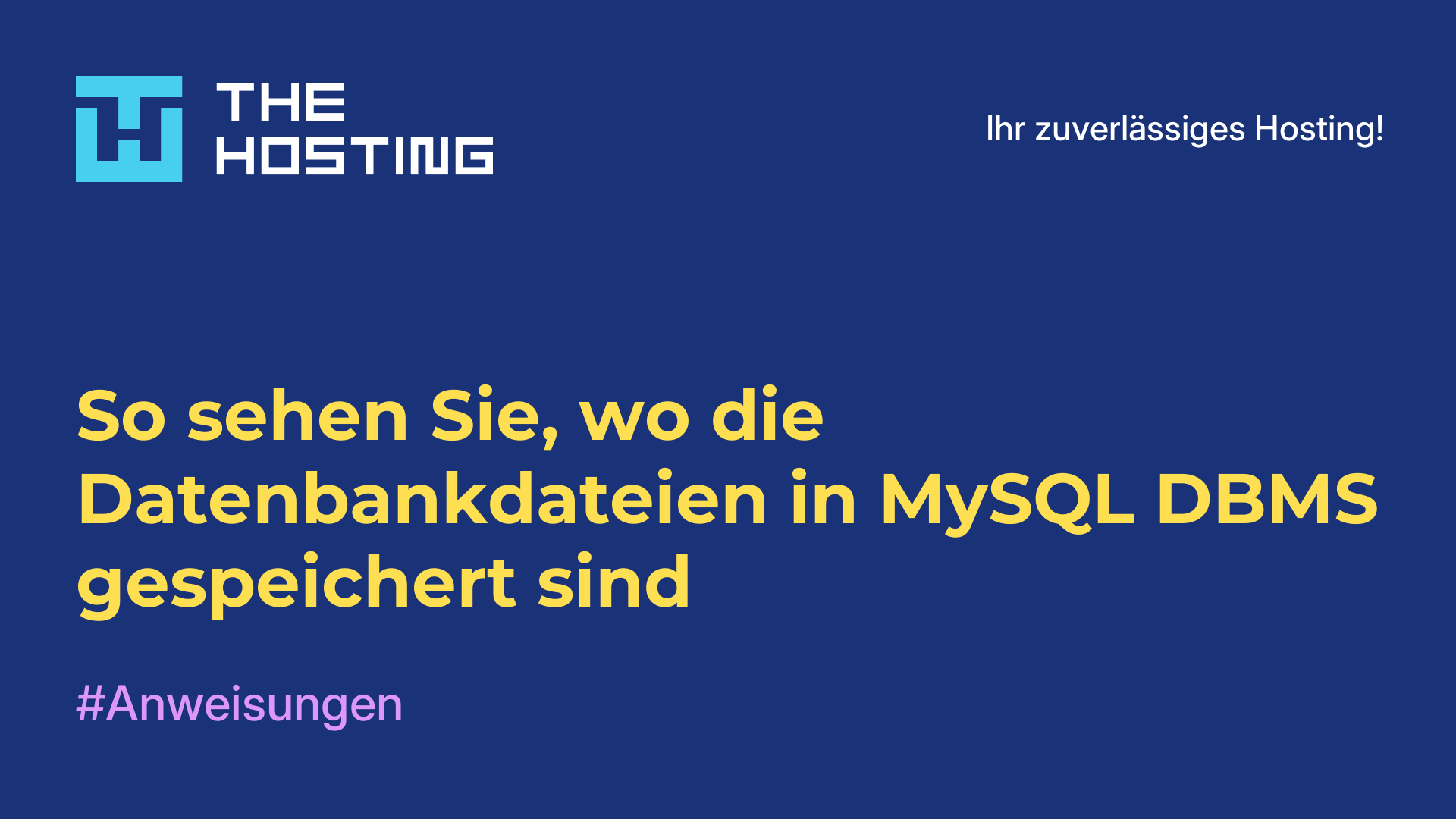 So sehen Sie, wo die Datenbankdateien in MySQL DBMS gespeichert sind