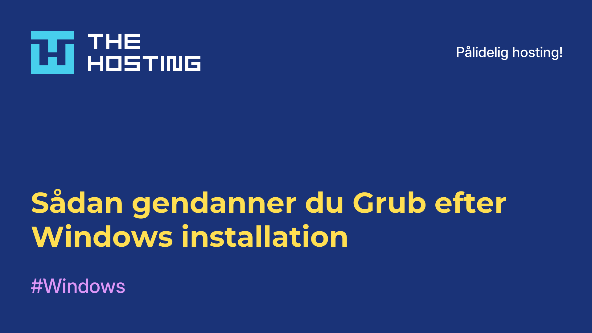 Sådan gendanner du Grub efter Windows-installation