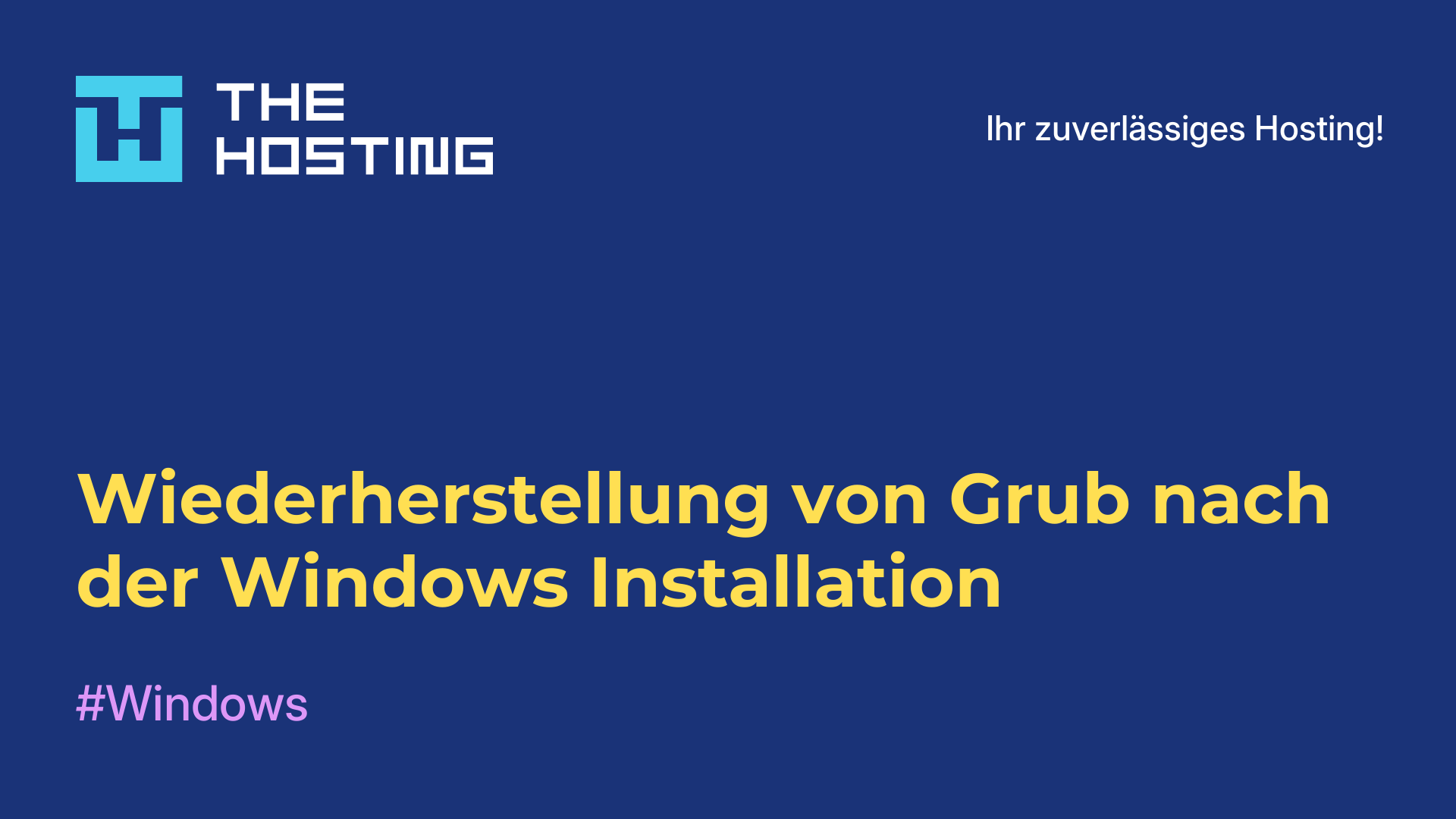 Wiederherstellung von Grub nach der Windows-Installation