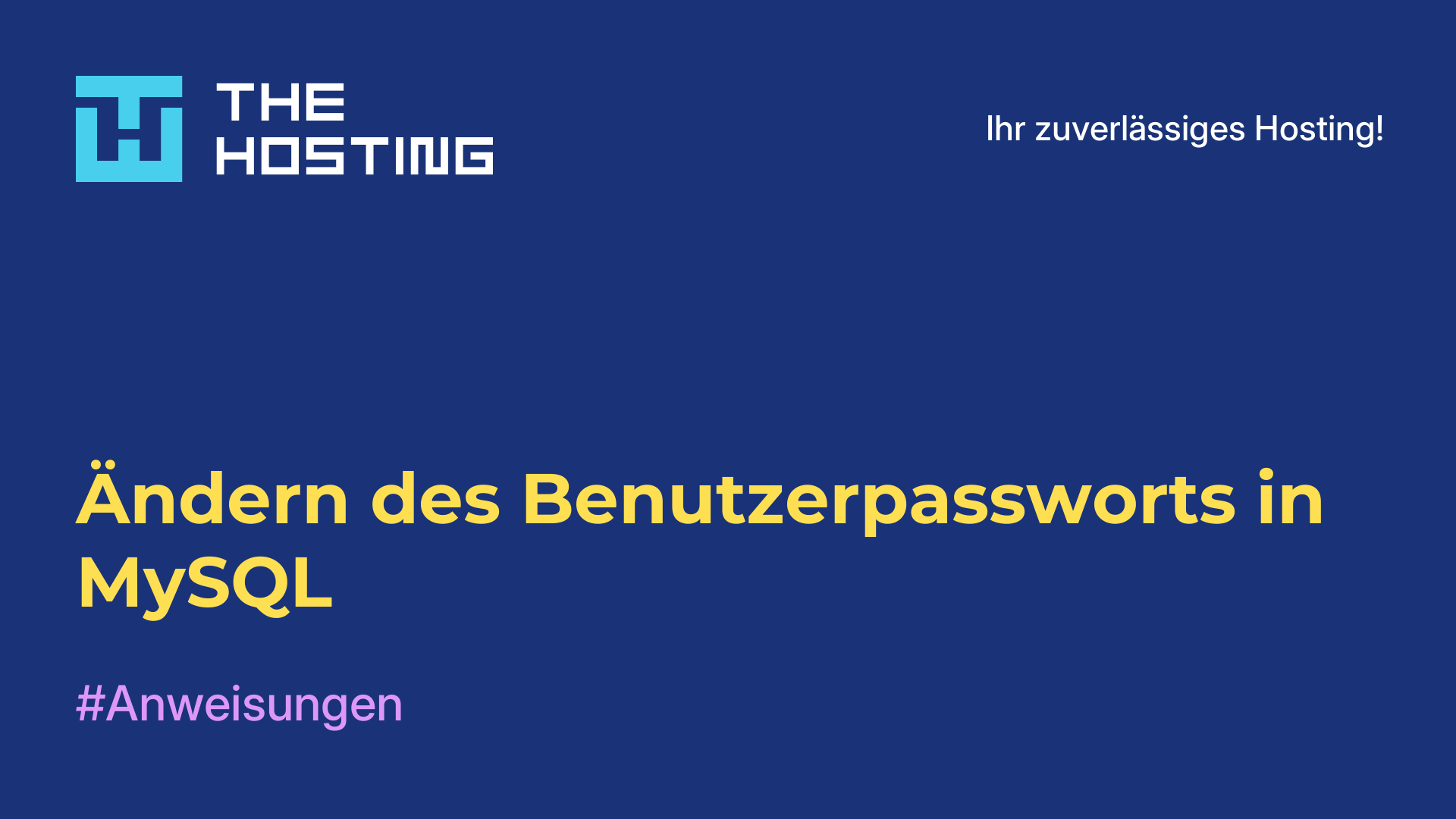 Ändern des Benutzerpassworts in MySQL
