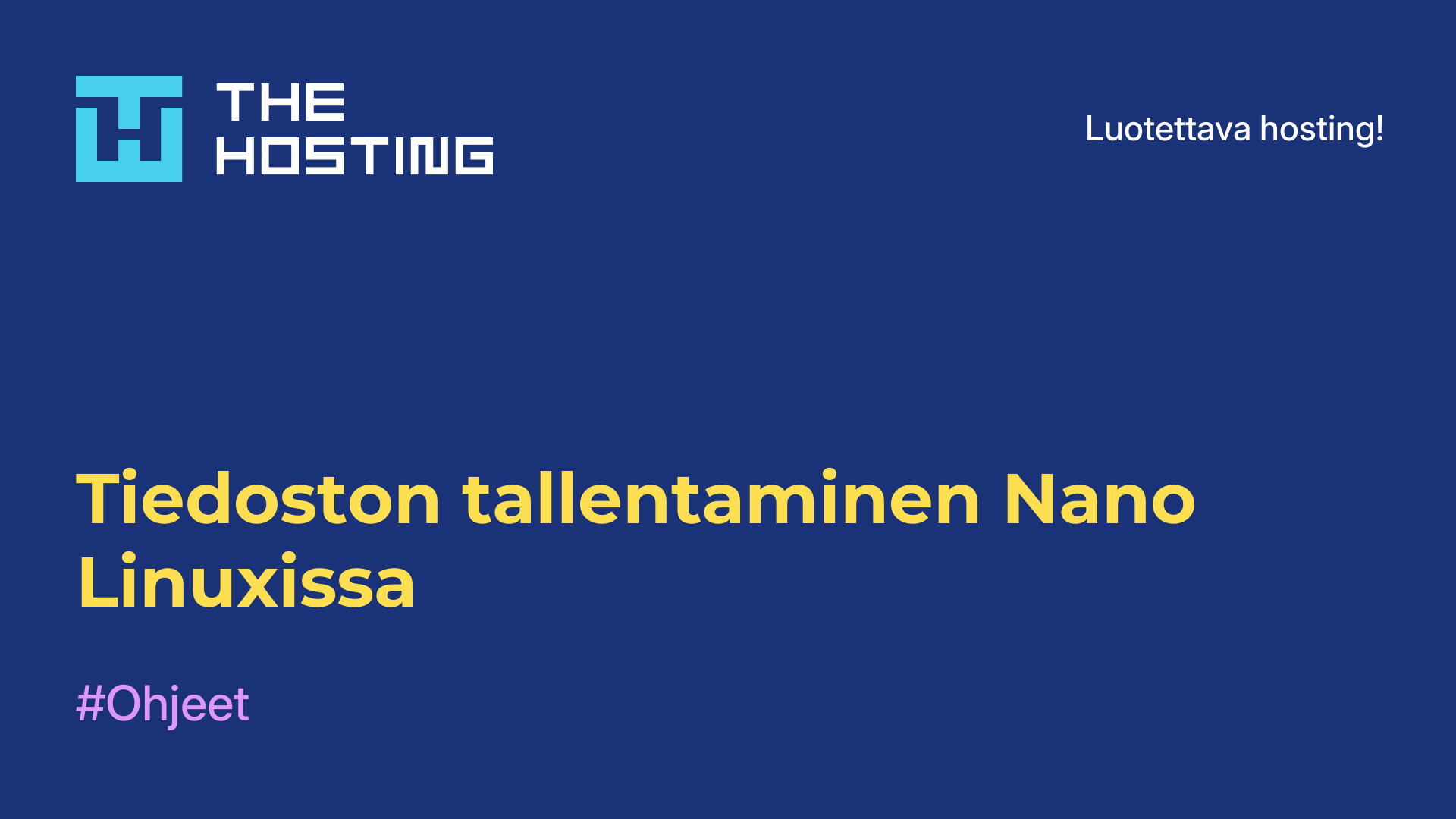 Tiedoston tallentaminen Nano Linuxissa
