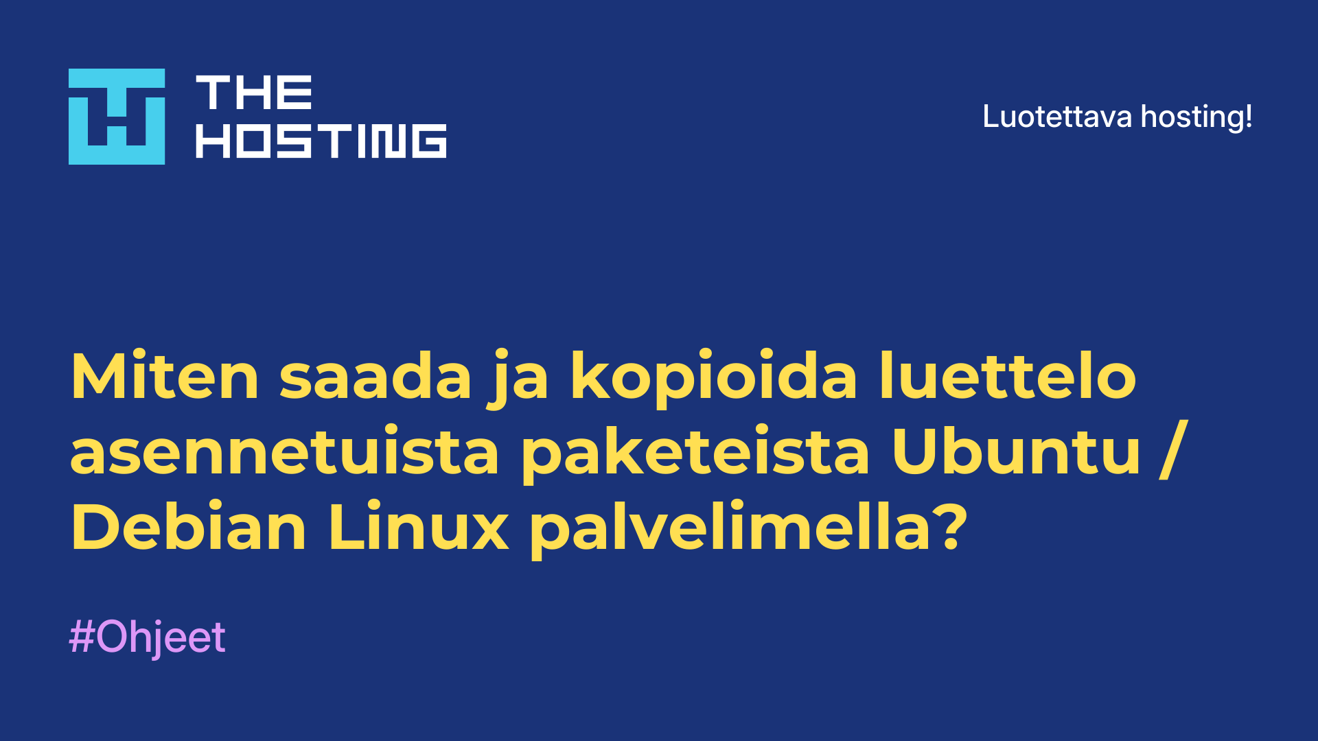 Miten saada ja kopioida luettelo asennetuista paketeista Ubuntu / Debian Linux-palvelimella?