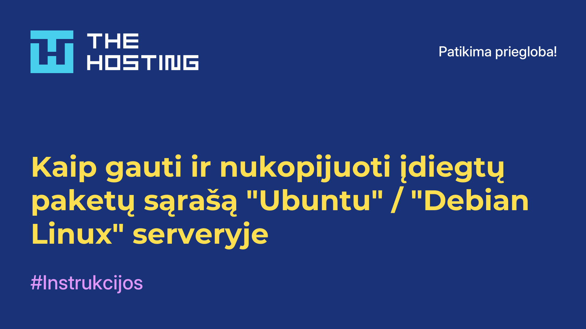 Kaip gauti ir nukopijuoti įdiegtų paketų sąrašą "Ubuntu" / "Debian Linux" serveryje