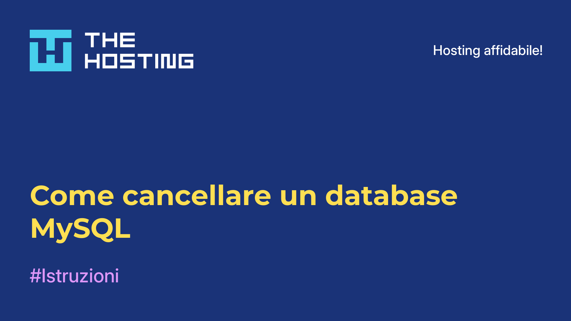 Come cancellare un database MySQL