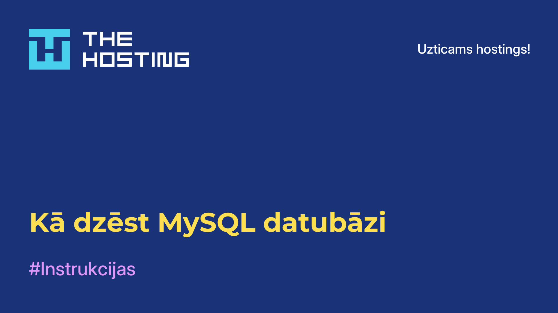 Kā dzēst MySQL datubāzi