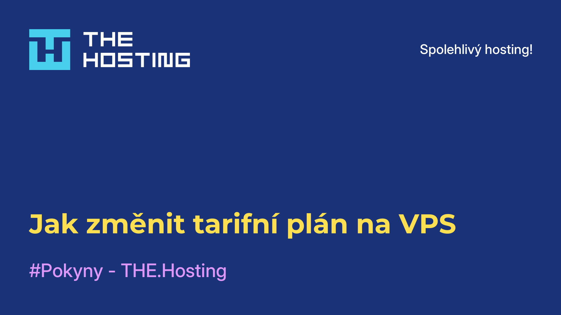 Jak změnit tarifní plán na VPS