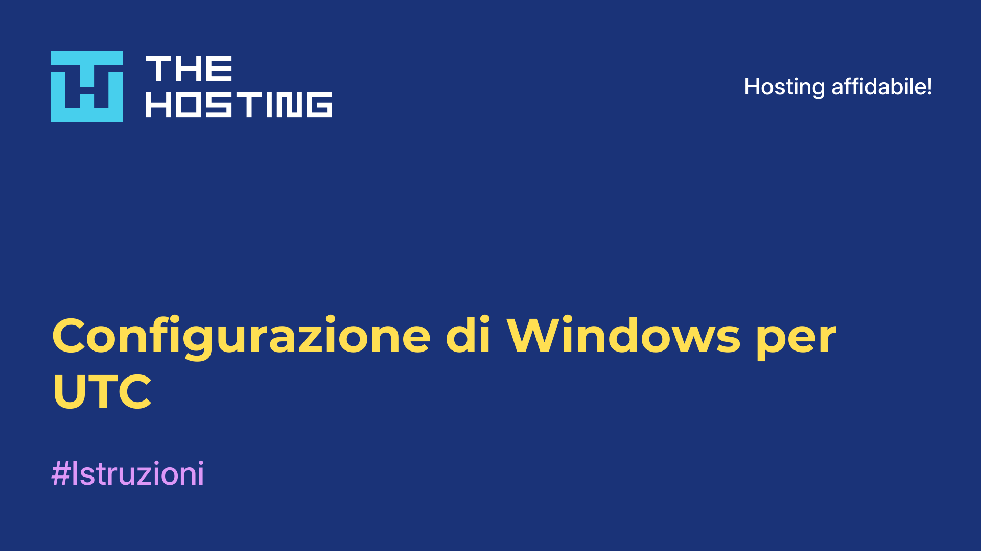 Configurazione di Windows per UTC