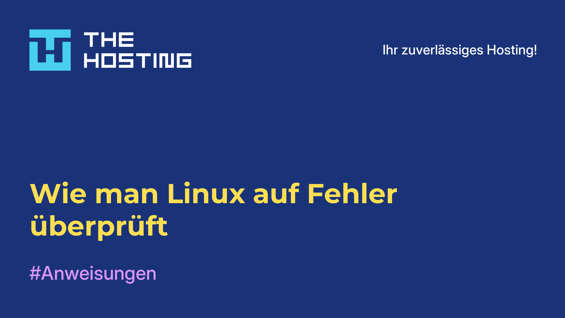 Wie man Linux auf Fehler überprüft