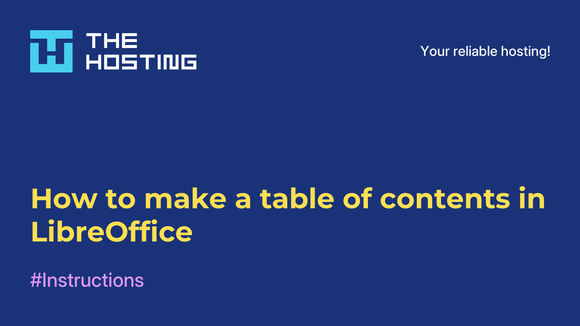 How to make a table of contents in LibreOffice