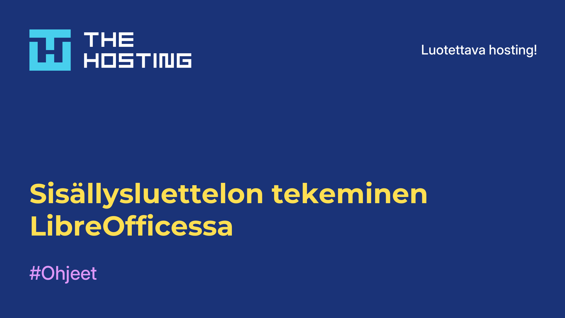 Sisällysluettelon tekeminen LibreOfficessa