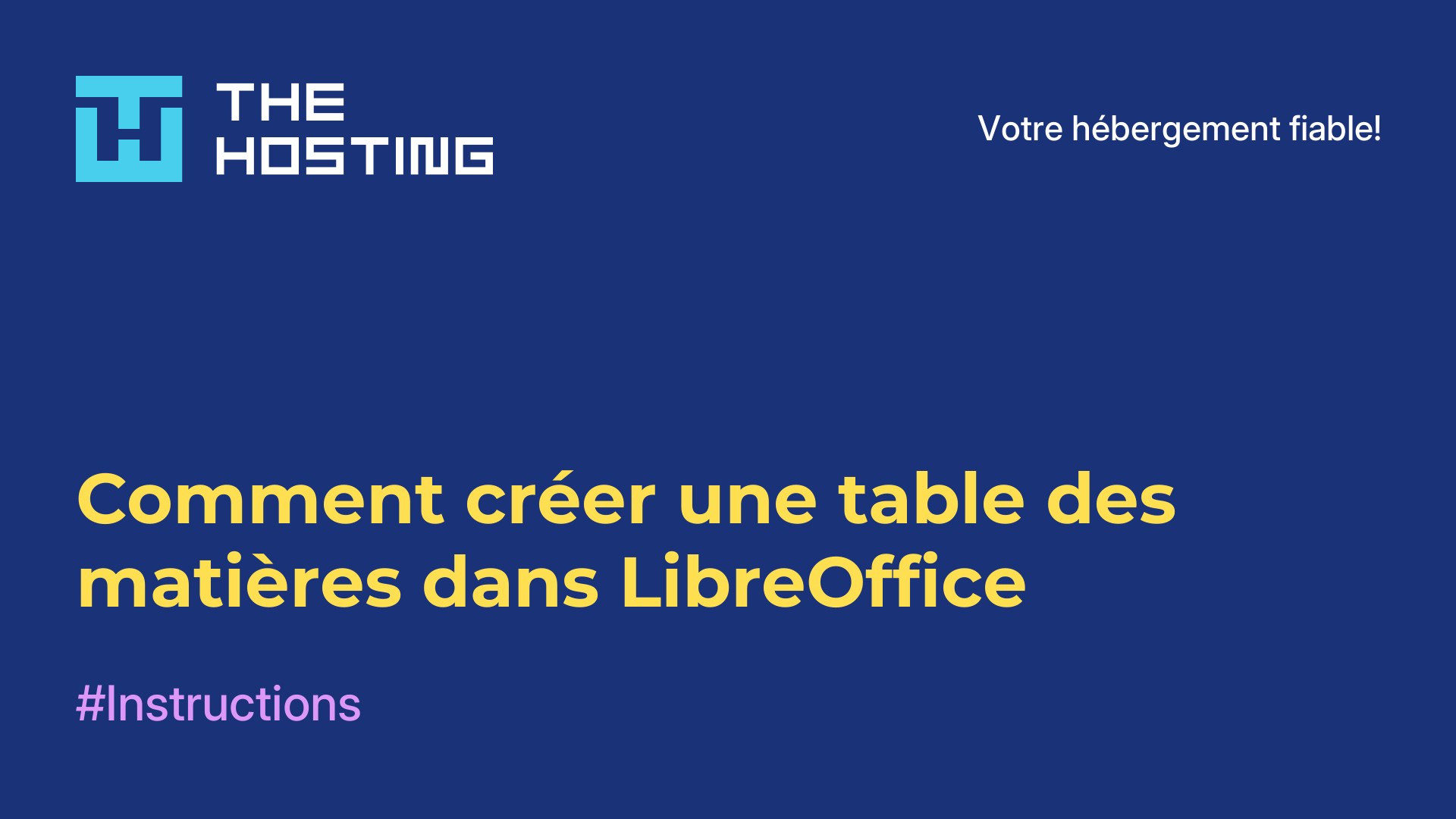 Comment créer une table des matières dans LibreOffice
