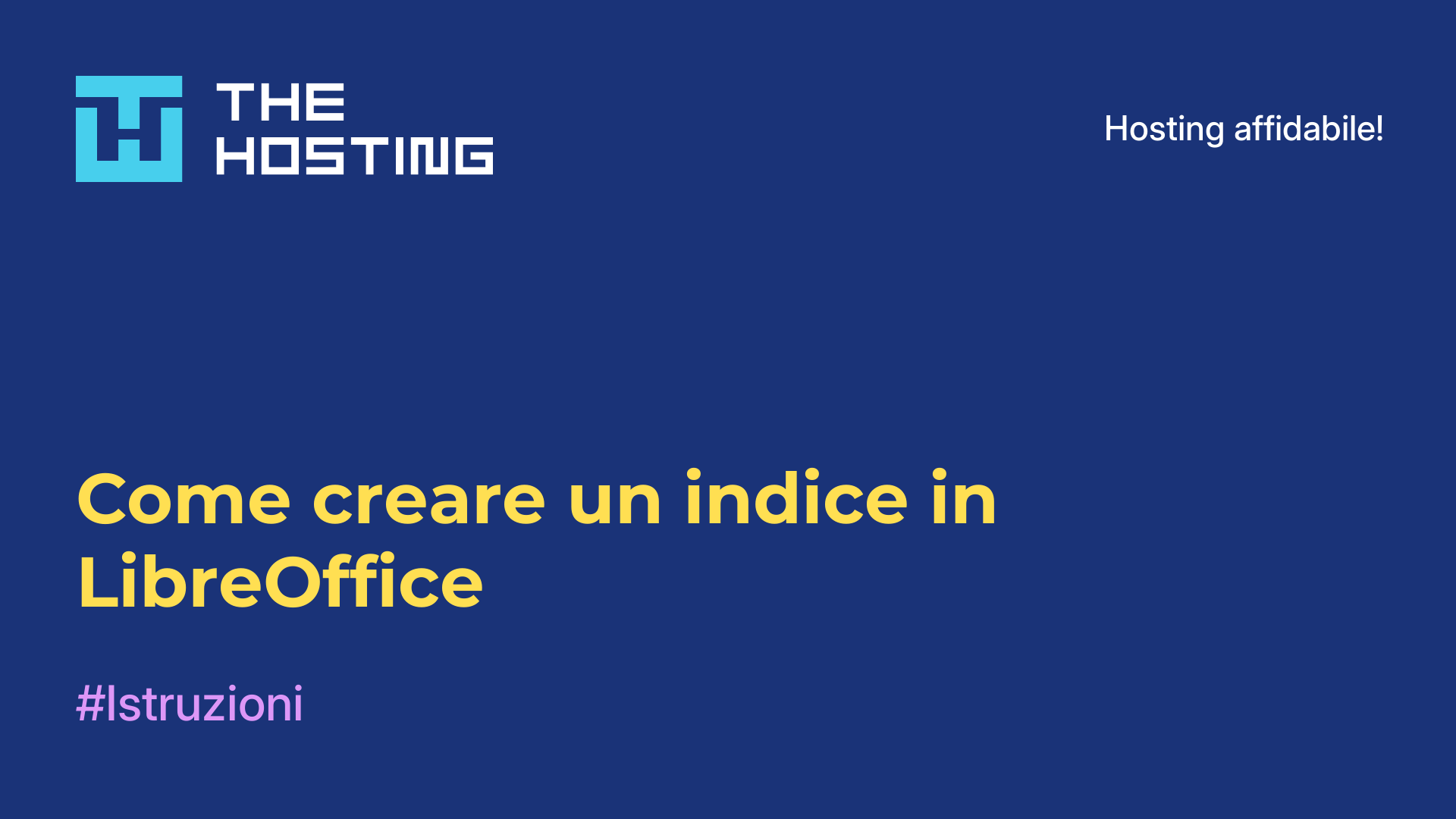 Come creare un indice in LibreOffice