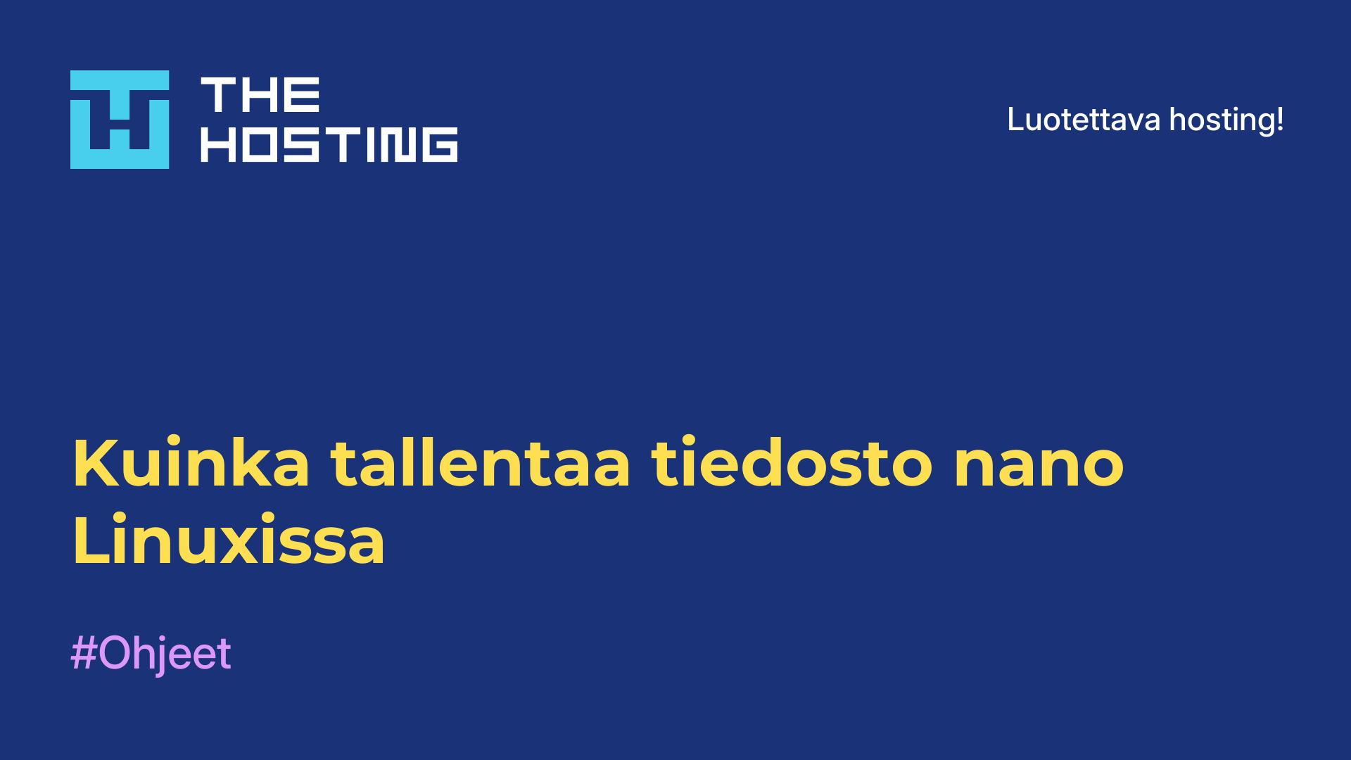 Kuinka tallentaa tiedosto nano Linuxissa