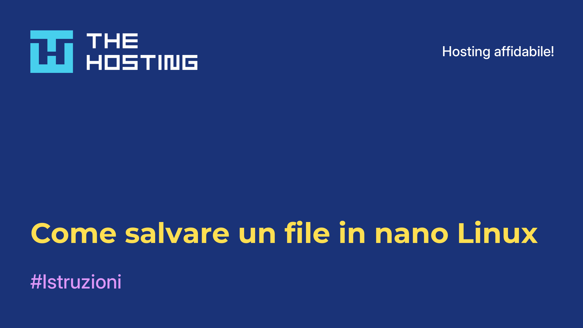 Come salvare un file in nano Linux