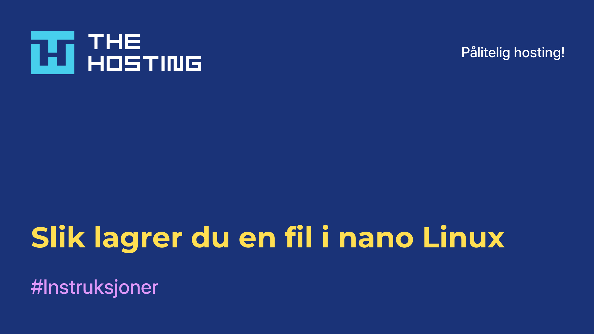 Slik lagrer du en fil i nano Linux
