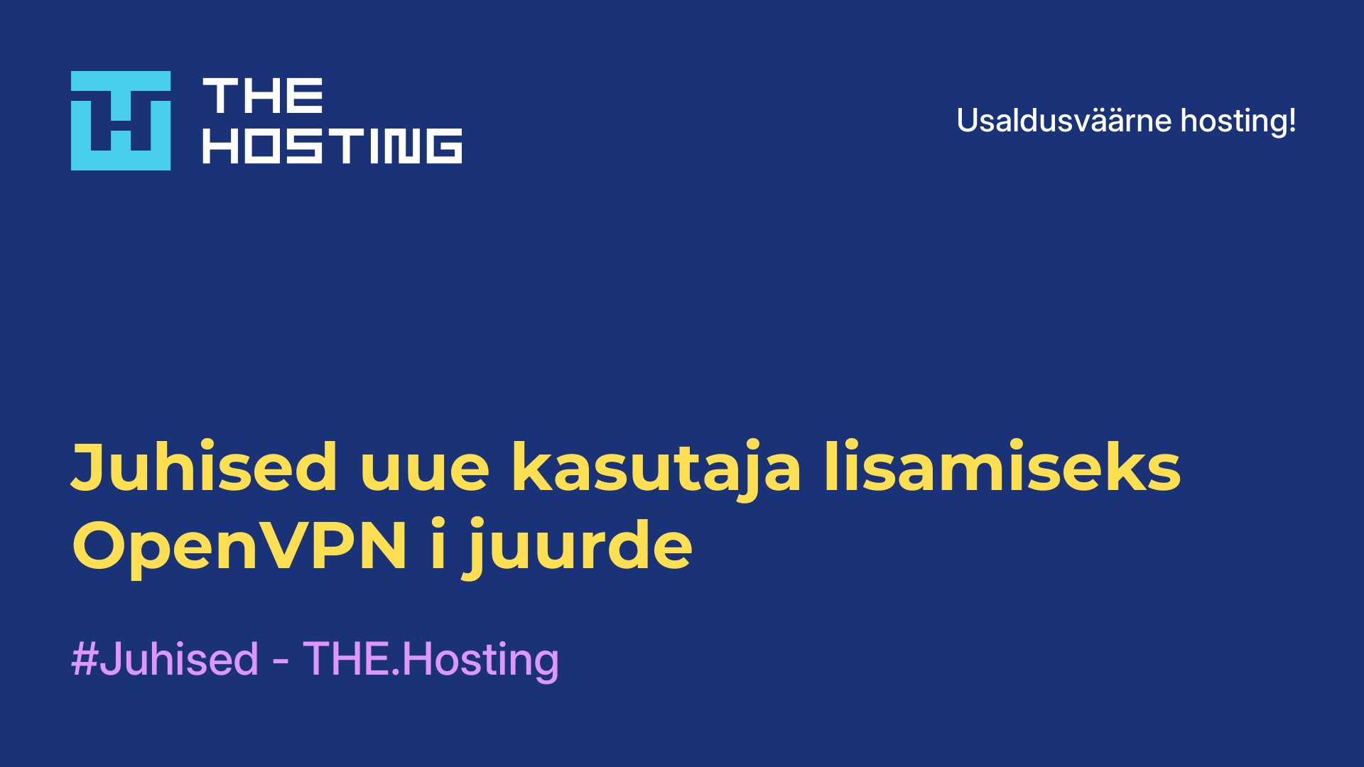 Juhised uue kasutaja lisamiseks OpenVPN-i juurde