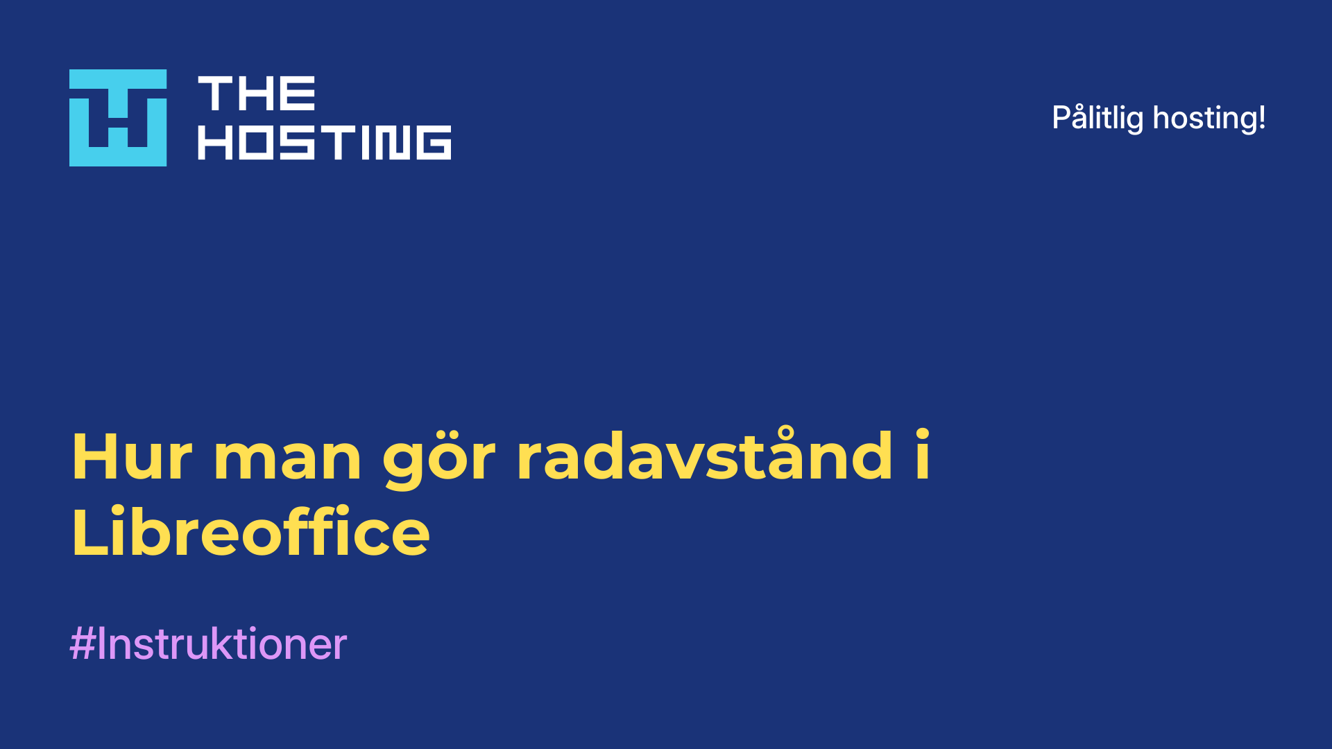 Hur man gör radavstånd i Libreoffice