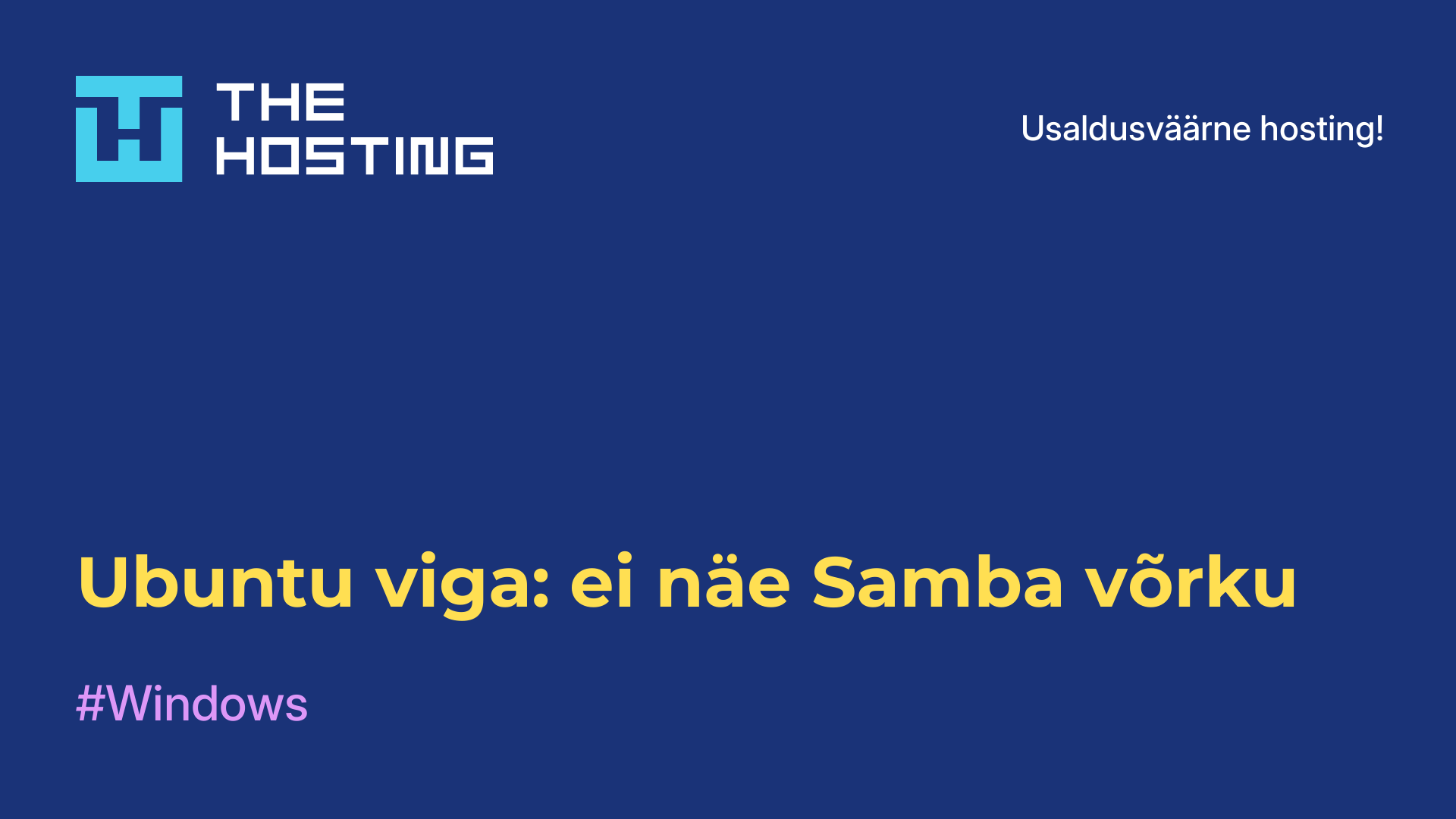 Ubuntu viga: ei näe Samba võrku
