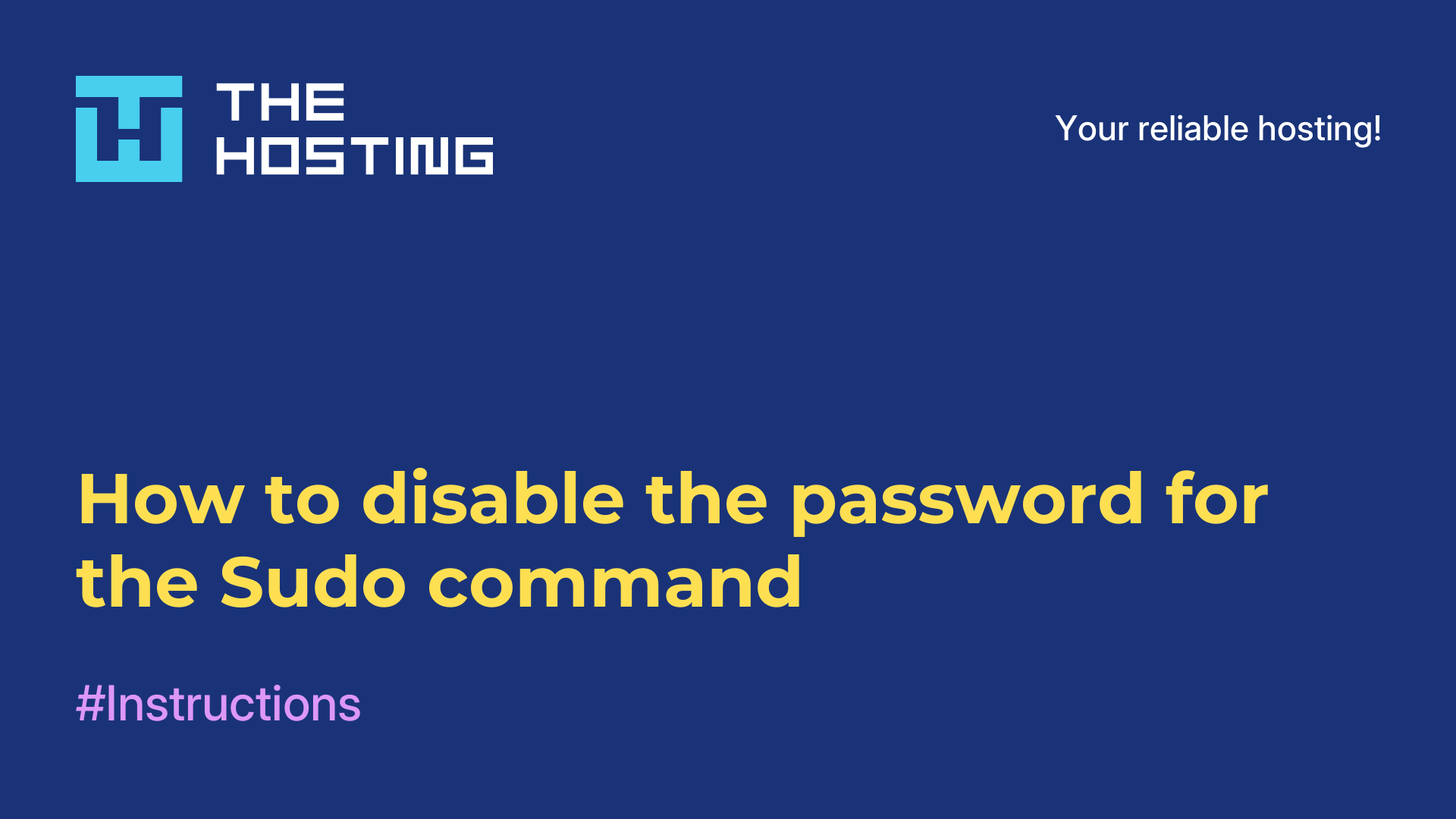 How to disable the password for the Sudo command
