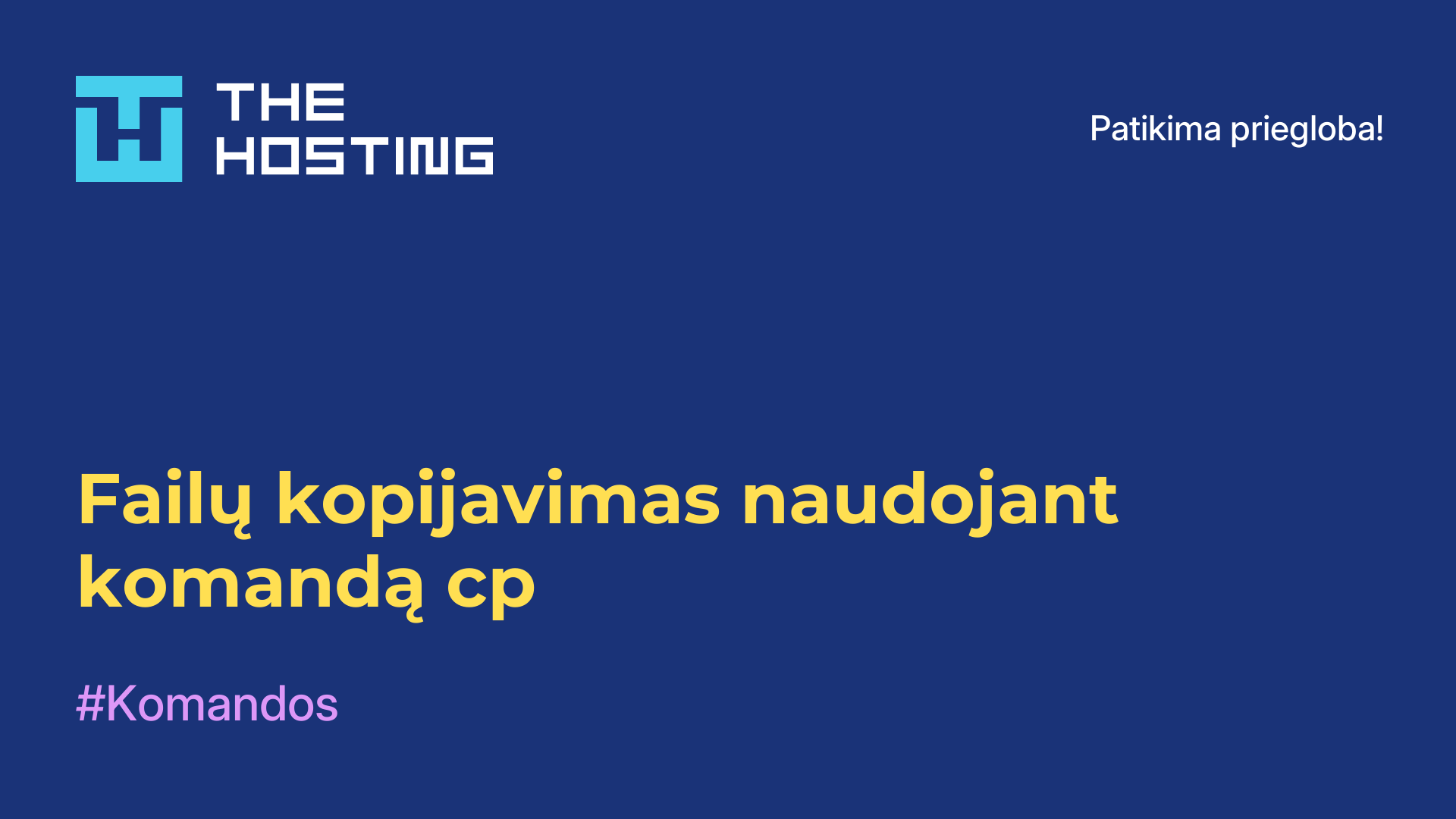 Failų kopijavimas naudojant komandą cp