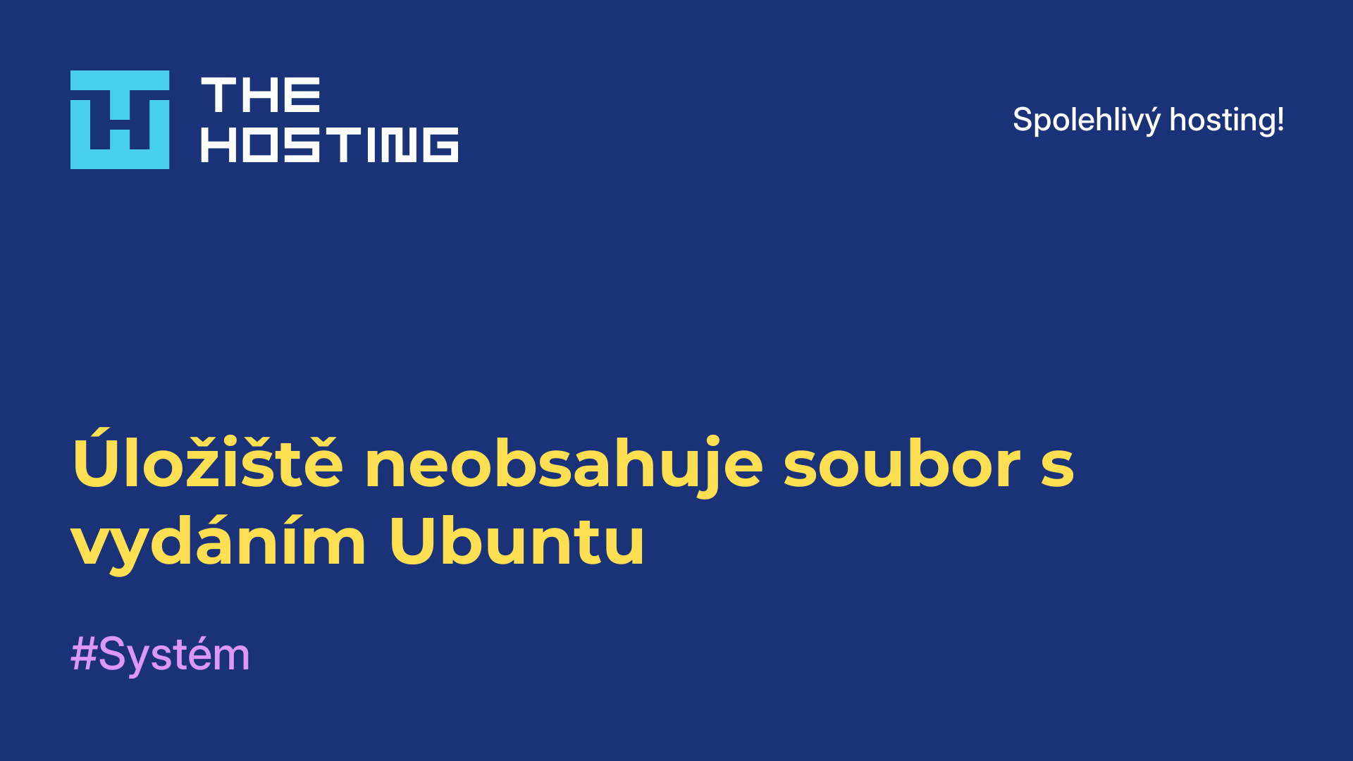 Úložiště neobsahuje soubor s vydáním Ubuntu
