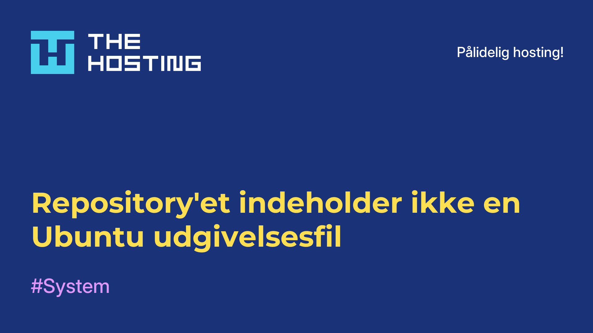 Repository'et indeholder ikke en Ubuntu-udgivelsesfil