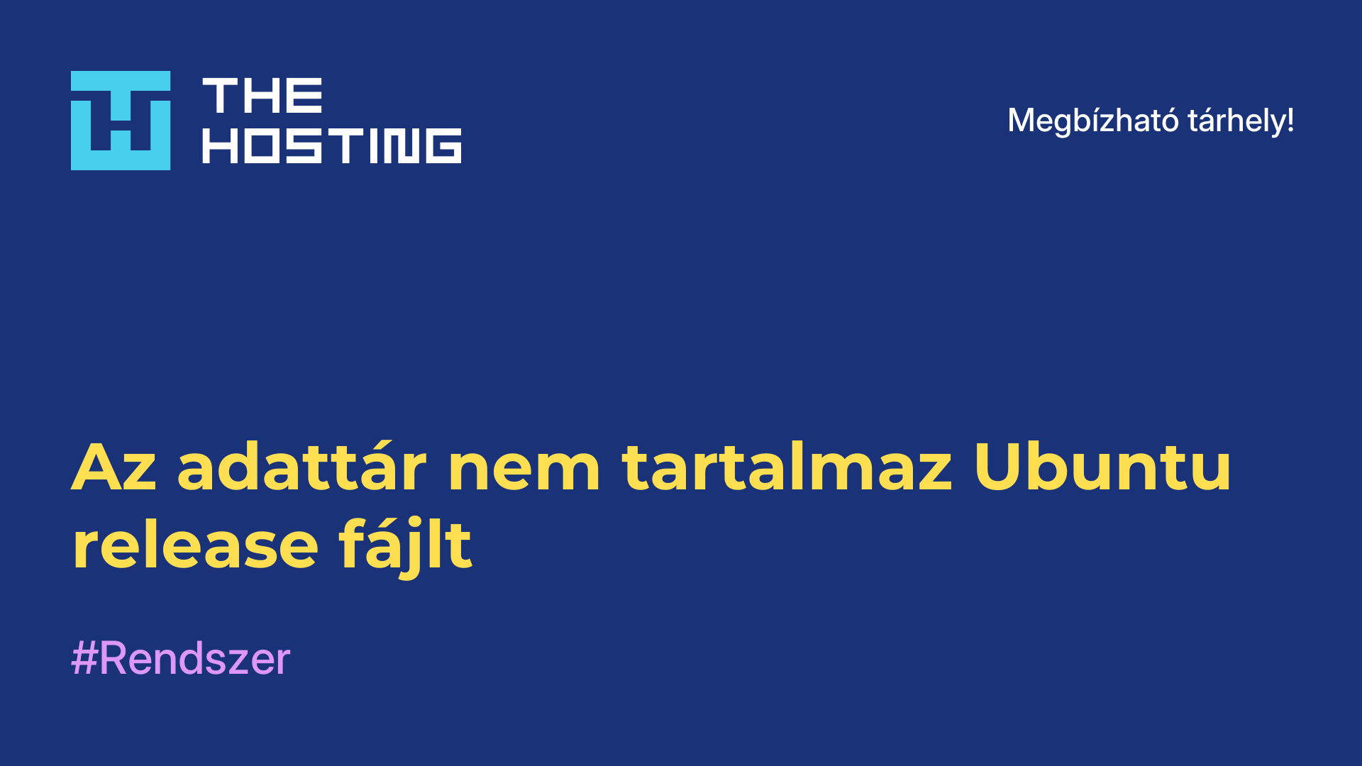 Az adattár nem tartalmaz Ubuntu release fájlt