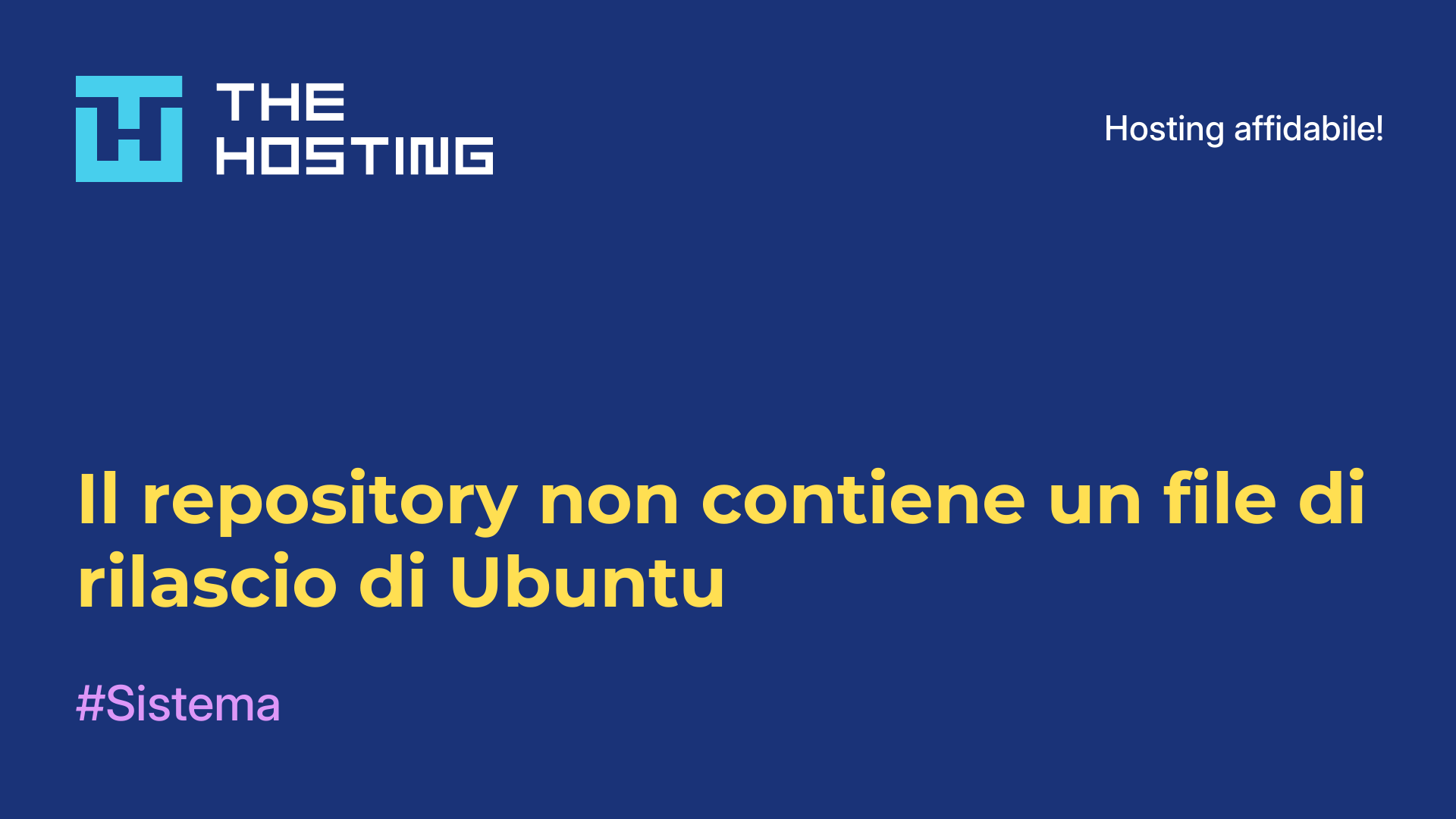Il repository non contiene un file di rilascio di Ubuntu