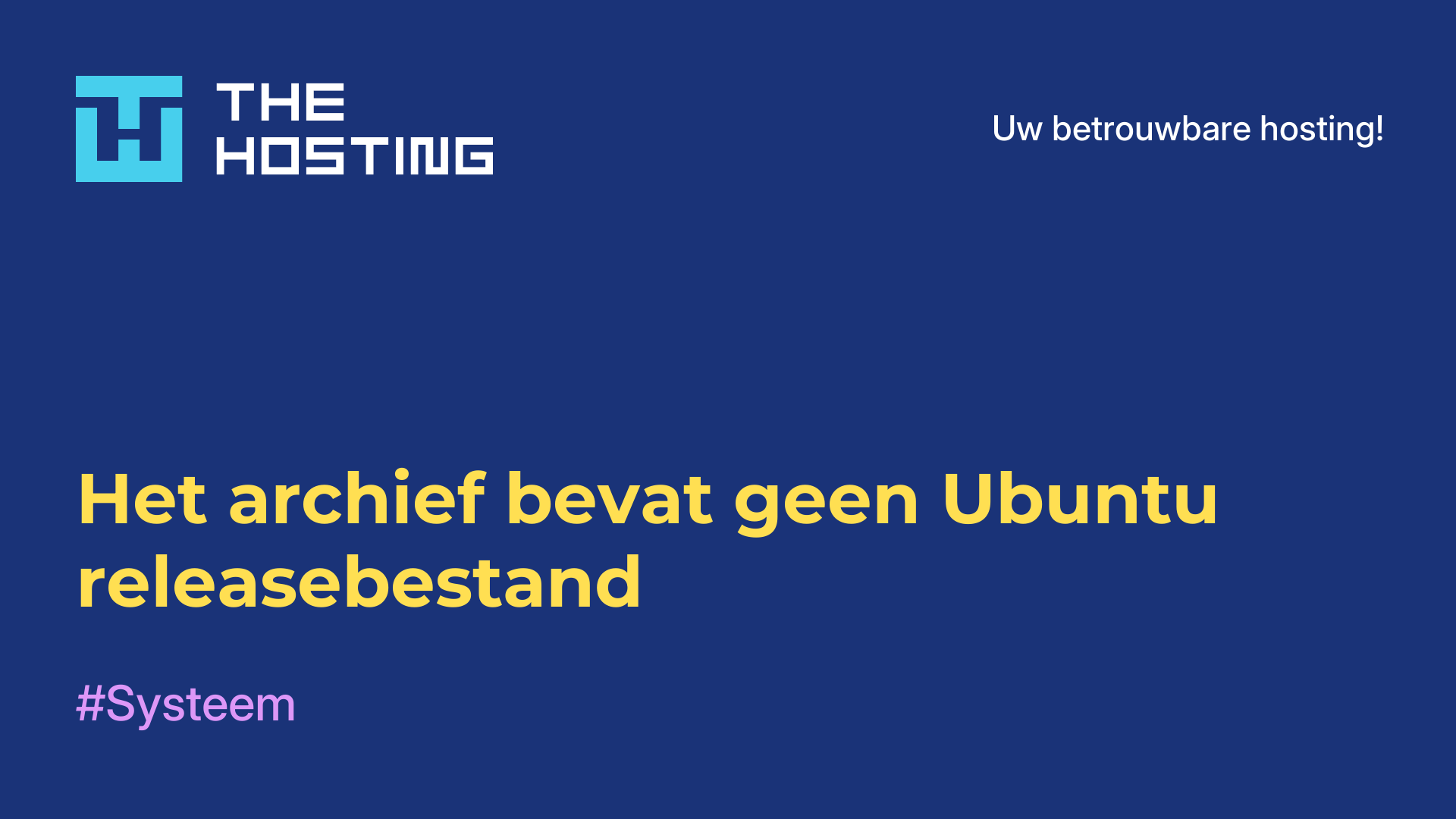 Het archief bevat geen Ubuntu-releasebestand