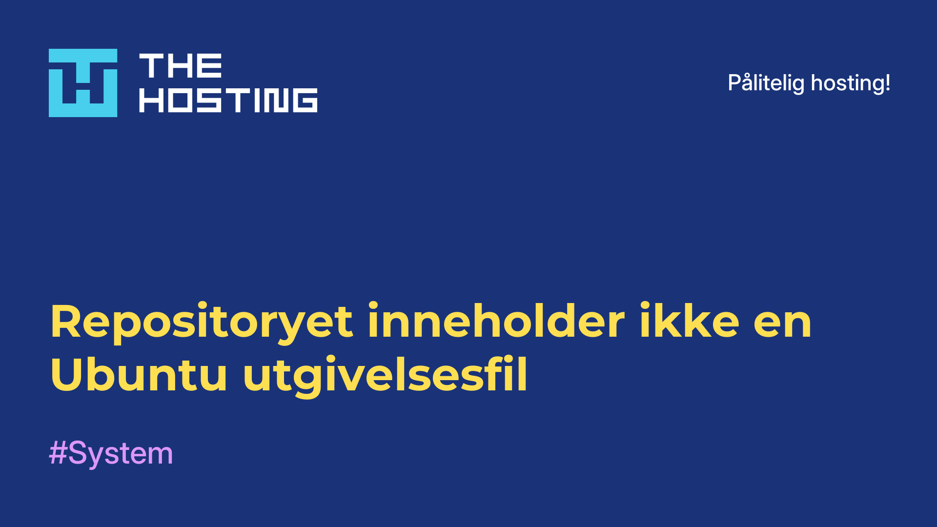 Repositoryet inneholder ikke en Ubuntu-utgivelsesfil
