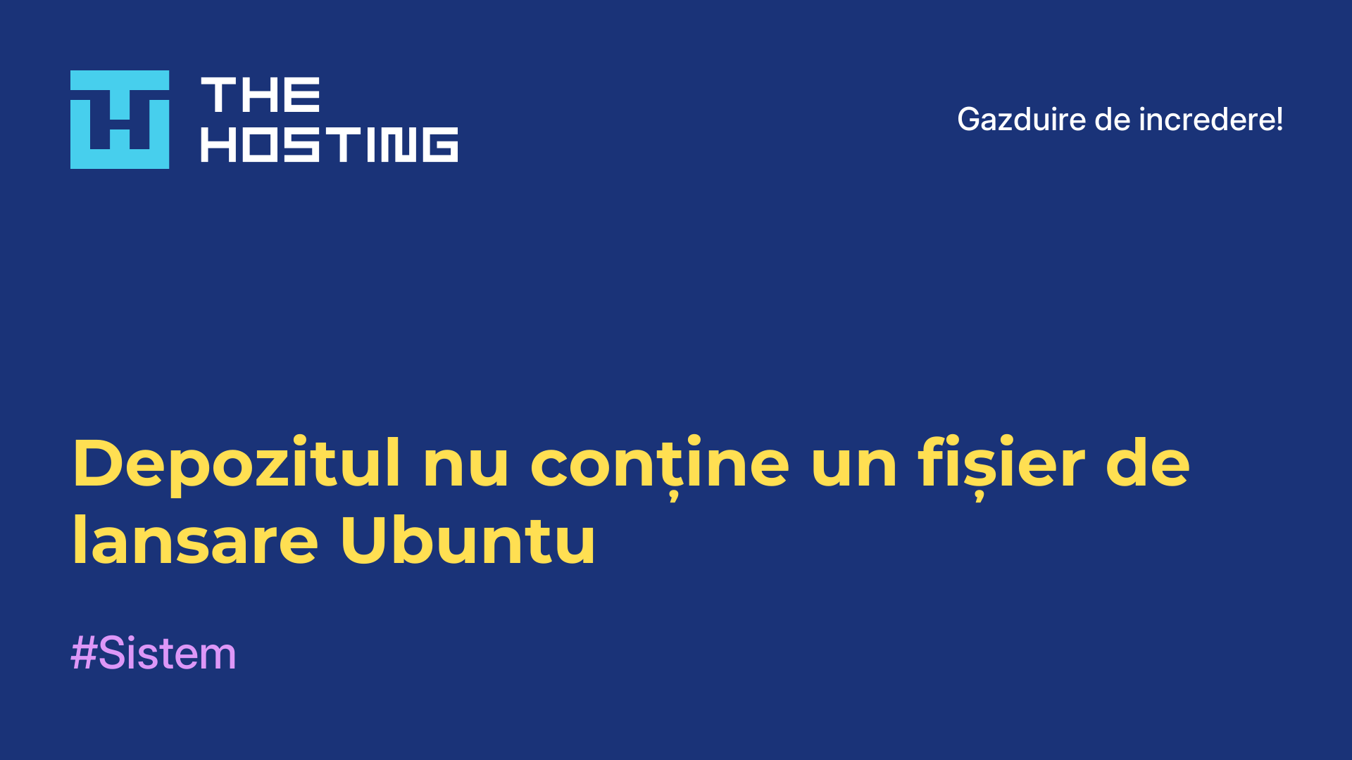 Depozitul nu conține un fișier de lansare Ubuntu