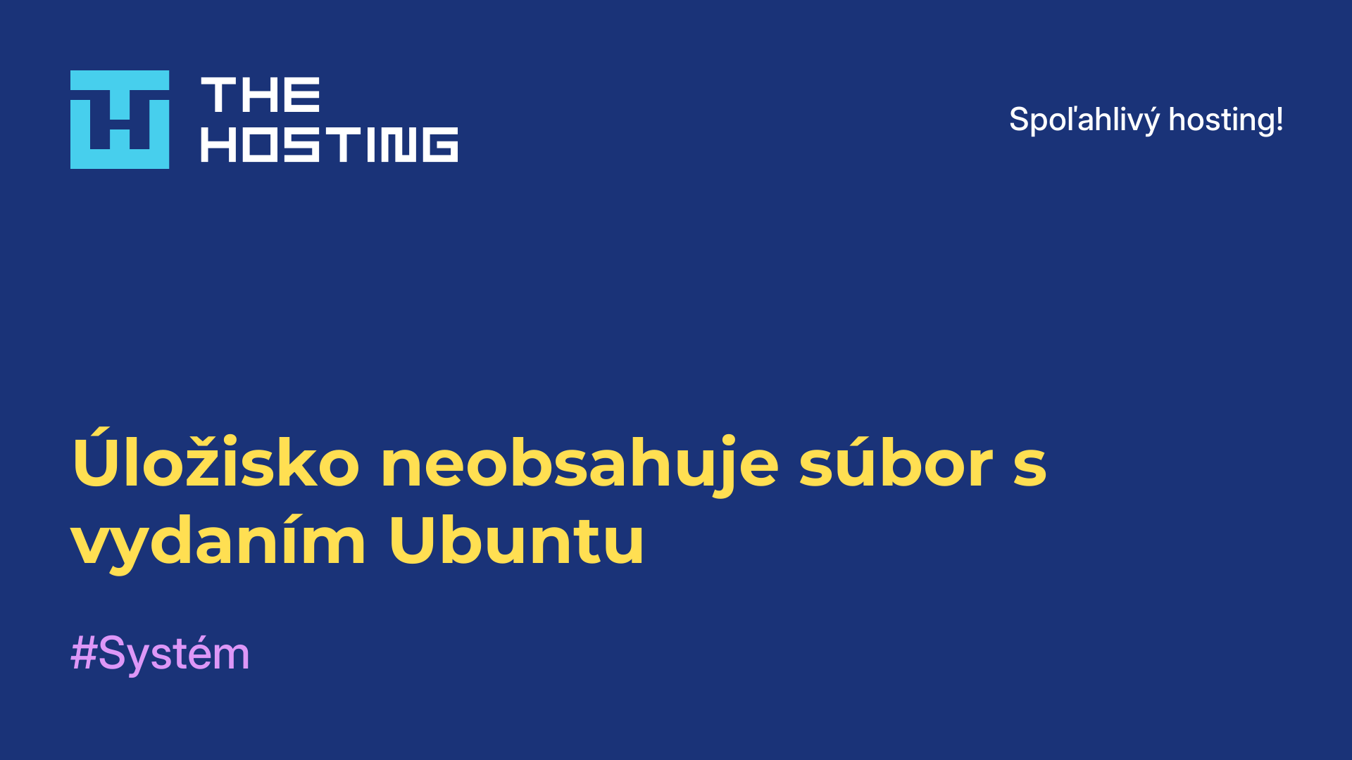 Úložisko neobsahuje súbor s vydaním Ubuntu