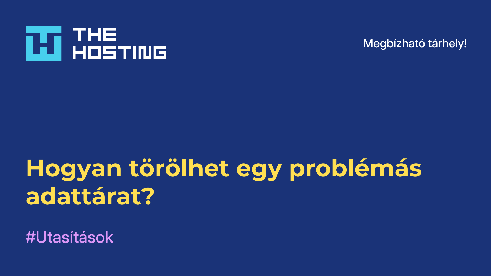 Hogyan törölhet egy problémás adattárat?