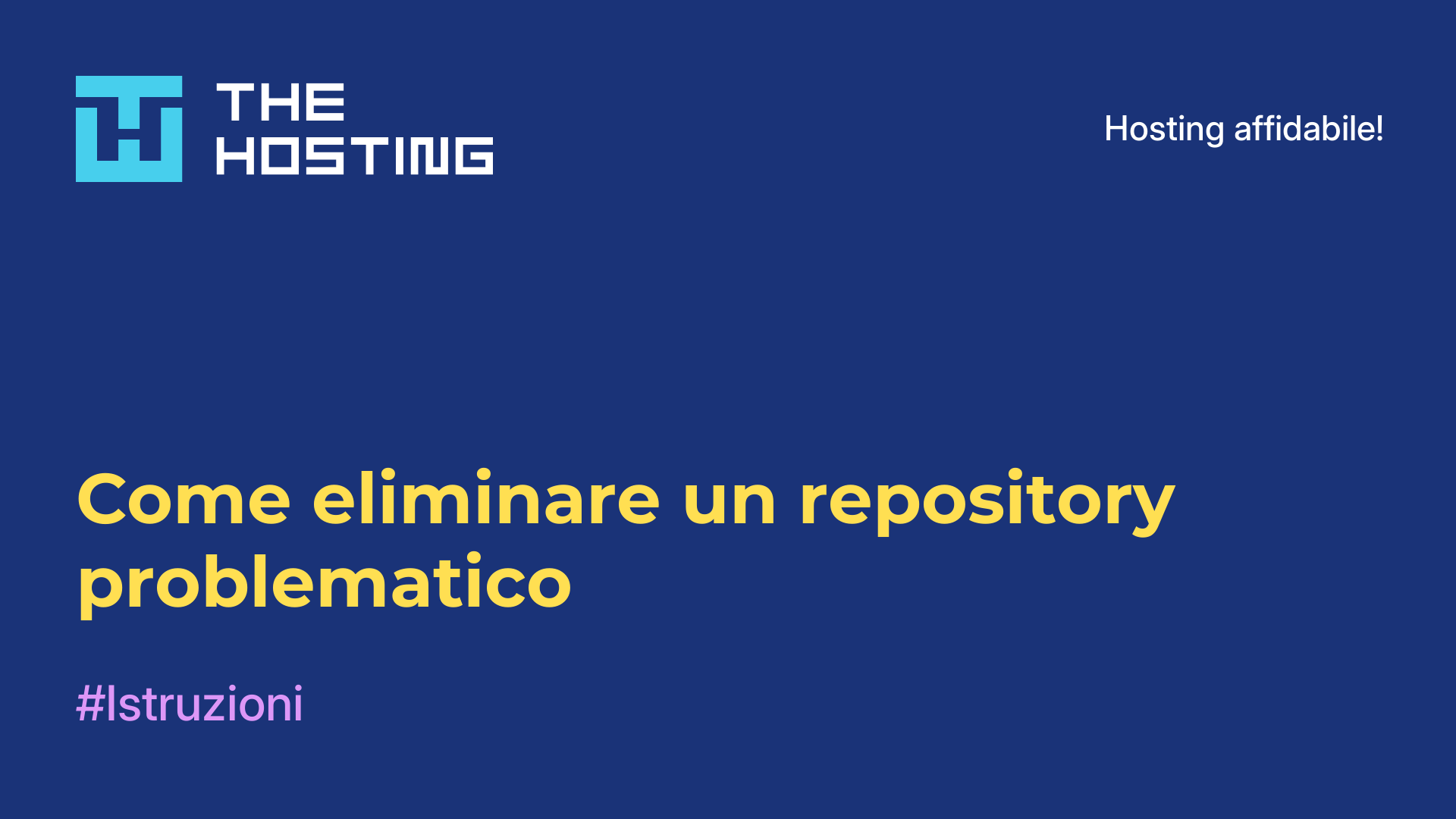 Come eliminare un repository problematico