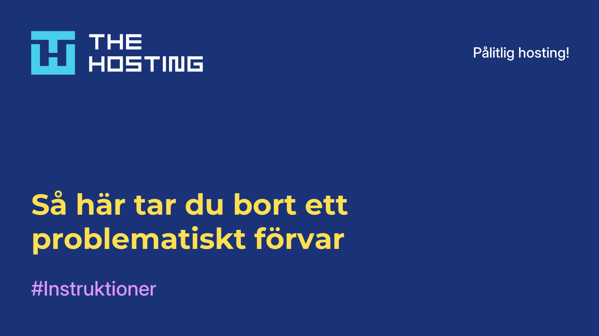 Så här tar du bort ett problematiskt förvar