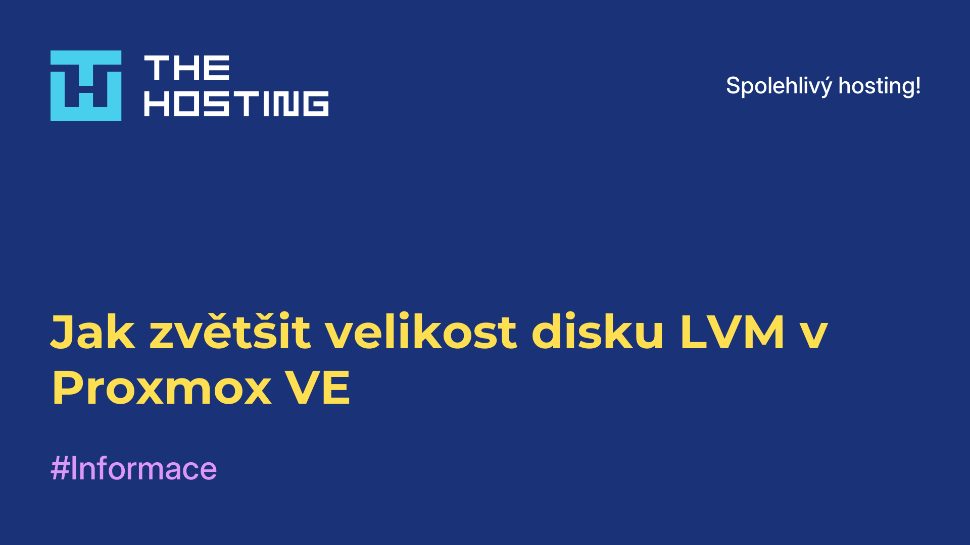 Jak zvětšit velikost disku LVM v Proxmox VE