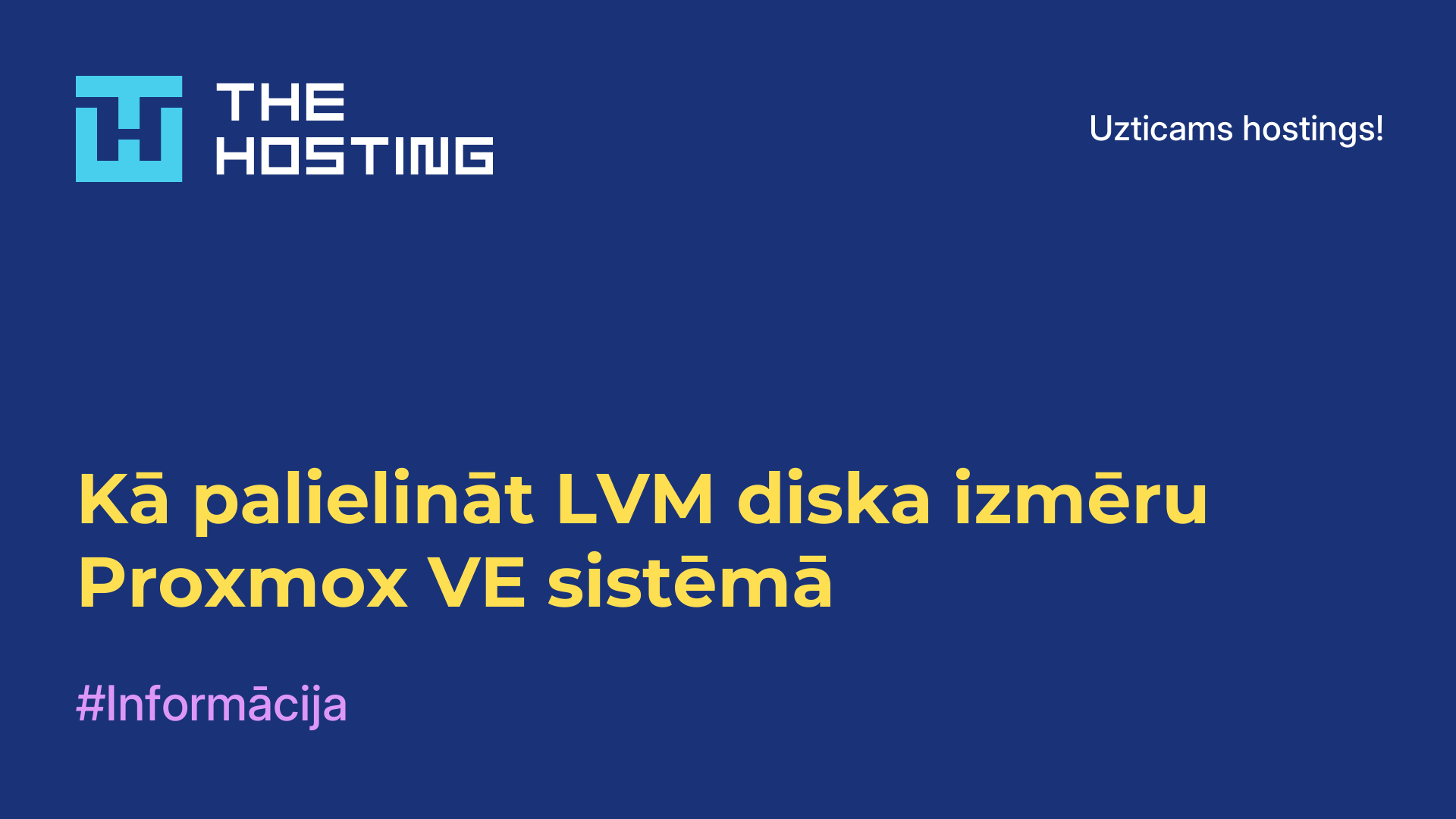 Kā palielināt LVM diska izmēru Proxmox VE sistēmā