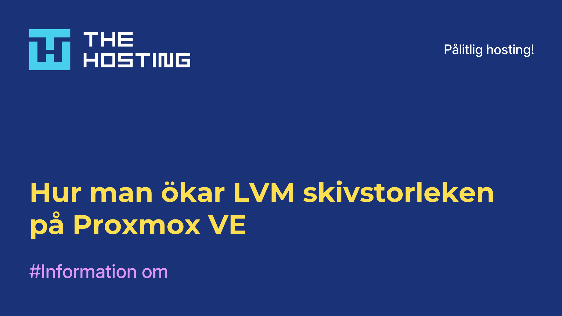 Hur man ökar LVM-skivstorleken på Proxmox VE